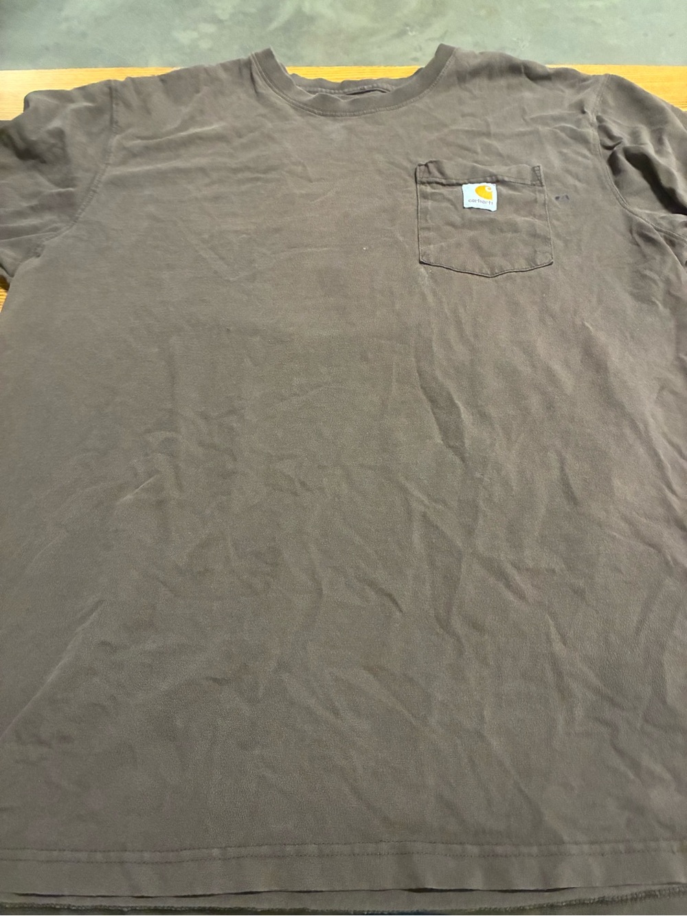 Carhartt Men's Dark Brown Pocket Tee with Logo Patch